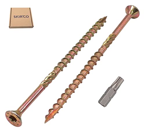 SKIR'CO Lote de 25 tornillos universales de acero chapado en zinc de 6,0 x 120 mm, cabeza avellanada, cabeza torx, tipo 17, tornillos de aglomerado (25, 6,0 x 120 mm)