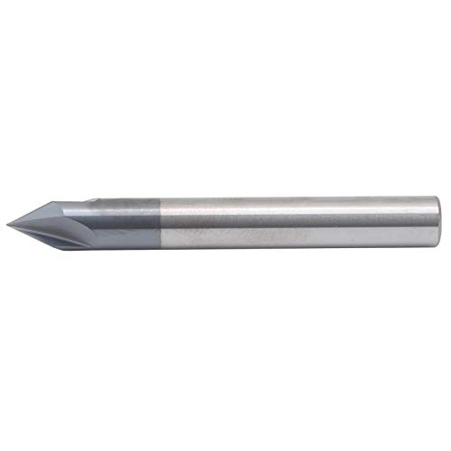 Fresa de extremo con chaflán, 3 flautas, ángulo de 60°, de acero de tungsteno, para fresado CNC; fresa de enrutado para chaflanado, ideal para grabado en aluminio y cobre; diámetro (D6*60°*50L)