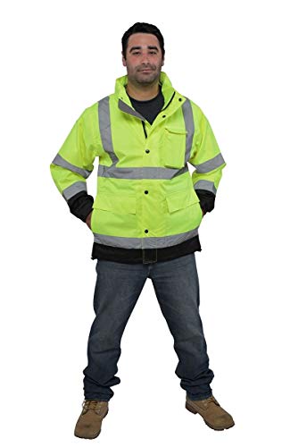 Utility Pro, Hi-Vis Reflective Waterproof Rain Jacket (Lime) (3XL)