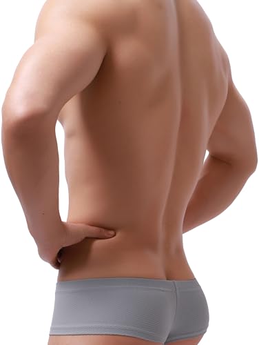 iKingsky Men's Cheeky Boxer Briefs Sexy Brazilian Back Mens Underwear Low Rise Stretch Mini Cheek Thong Under Panties for Men2