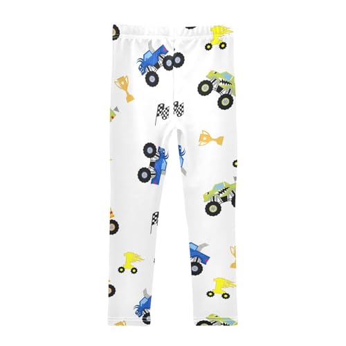 Truck Cartoon Girls Leggings,Workout Leggings for Girls Toddler Athletic Legging Size for 3-10T2