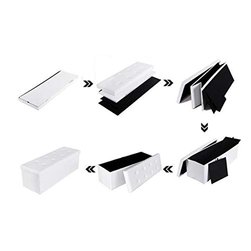 Banc avec Espace de Rangement,Coffre Pliable de Rangement pour Repose-Pieds