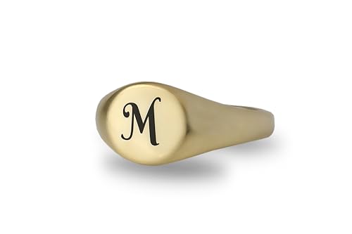 Bague initiale en or 24k personnalisée avec lettre au choix pour femme élégante