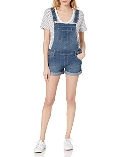 WallFlower Junior's Denim Shortalls, Glacier, Large