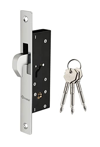 4-YOU SDL-351 Deadbolt Door Lock – Hook Deadbolt Mortise Lock for Sliding Gates & Steel/Aluminum Storefront Doors, 150 mm (Grey & White)