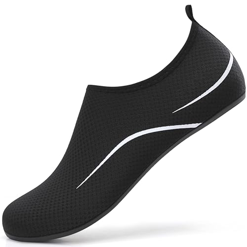 Zapatillas para el Agua Escarpines Mujer Hombre Escarpines Buceo Zapatillas Acuaticas Zapatillas de Aventura Acuática Secado Rápido Antideslizante Calzado de Surf Swim Yoga.Negro,36 EU