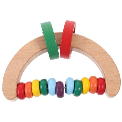 KOMBIUDA 木製新生児ガラガラ 木製の幼児用ガラガラ 木製音楽おもちゃ 木製の おもちゃ 木のガラガラ 認知玩具 開発初期のガラガラ 就学前の学習活動 旅行用飛行機のおもちゃ モンテッソーリの