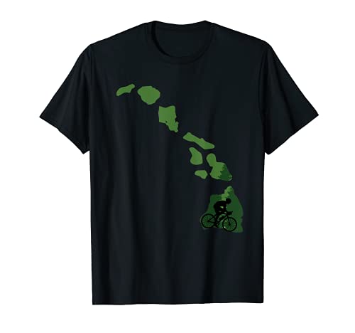 Map of Hawaii Mountain Bike Rider T-Shirt