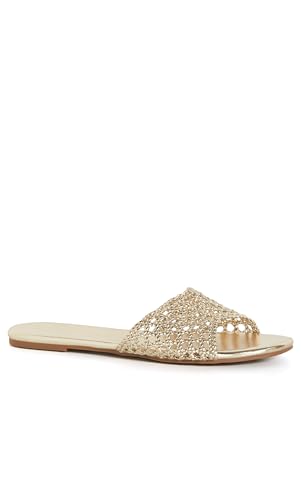 City Chic Women's Wide Fit Slide - Weave Flat2