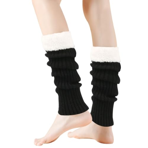 Image of Winter Leg Warmers for Women and Girls Warm Knitted Socks Knitted Wool Crochet Long Boot Socks New Year's Day Socks Christmas Socks