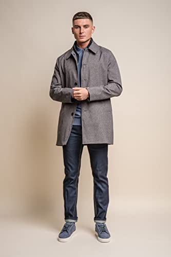 Mens Lightweight Geke Coat Midi Length Coat Jacket with Removable Zipper Classic Smart Business Outwear2