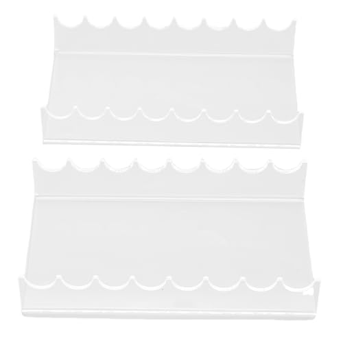 LjwZekyrnt 2 soportes para brochas de maquillaje, estante de secado de brochas horizontal de acrílico transparente, organizador para brochas de pintura, accesorio de mesa de