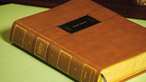 Image of NIV, The Grace and Truth Study Bible (Trustworthy and Practical Insights), Large Print, Leathersoft, Brown, Red Letter, Comfort Print