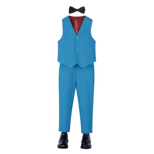 Image of YuanLu Boys Suit Homecoming Dresses for Kids Ring Bearer Outfit Suits Tuxedo Formal Vest and Pants Suit Set
