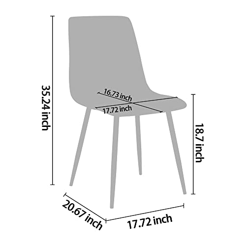 image for CangLong Set of 4, Kitchen Fabric Cushion Seat Back, Modern Mid Centur