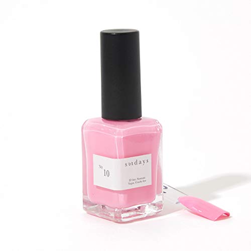 Sundays Non-Toxic Nail Polish, Glossy Shine Finish. No.10: Bubblegum Pink, Long Lasting, Vegan & Cruelty-Free, 1.7 oz
