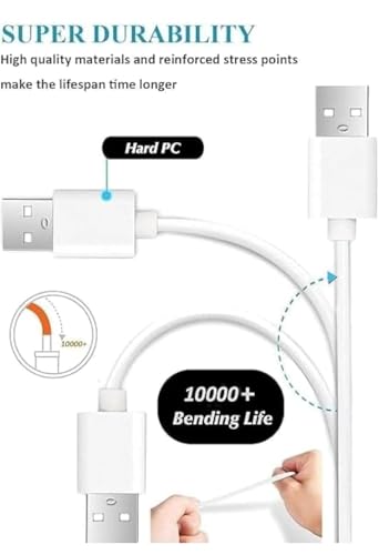 Image of Mi USB to Type C 33W Hypercharge Cable, 3A Fast Charging Cable with Up to 480 Mbps High-Speed Data Transfer & Sync Cord Compatible With All Xiaomi Smartphones and Devices, White (1 Meter)