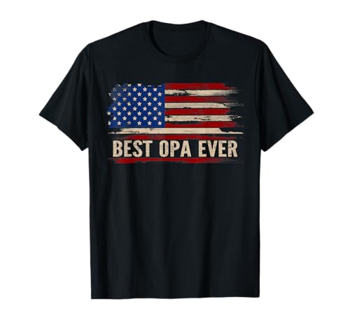 Vintage Best Opa Ever American Flag T-Shirt