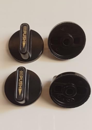 Image of Universal fit Knob for Gas Stove Replacement Parts | Long Lasting, Smooth Operation, Premium PVC On-Off Push Type 8 MM Spindle Black Knob for All Sleek Slim Modal Gas Stove (Pack of-4)