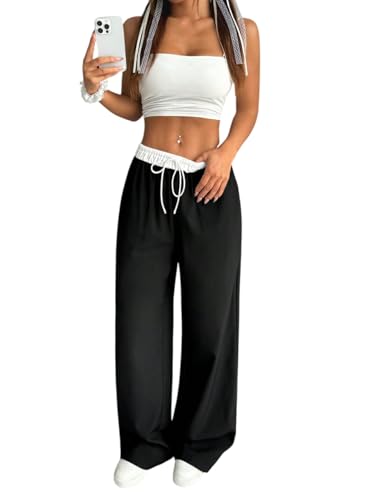 Image of dockstreet Loose fit Open Bottom Joggers /Loose fit, Trouser stylelowers /Cute Style, Relaxed Casual Lounge Pants for Women