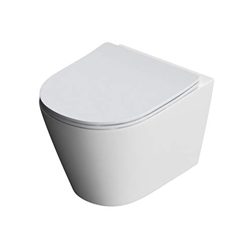 Durovin Bathrooms Ceramic Rimless Wall Hung Toilet...