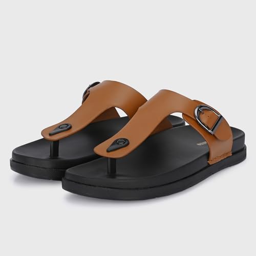 Image of Centrino Men's Cushion Sliders /Slippers | PU Padding on The Footbed | Bounce Back Technology | Comfortable & Lightweight | Waterproof & Everyday Flip Flops for Gents (7328)