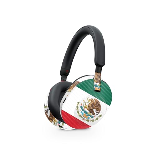 Image of MightySkins Carbon Fiber Skin Compatible with Sony WH-1000XM5 Headphones - Mexican Flag | Protective, Durable Textured Carbon Fiber Finish | Easy to Apply