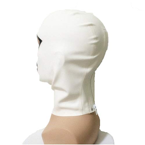 Máscara con cabeza de goma de látex 100% puro diseñada en talla M color blanco 4