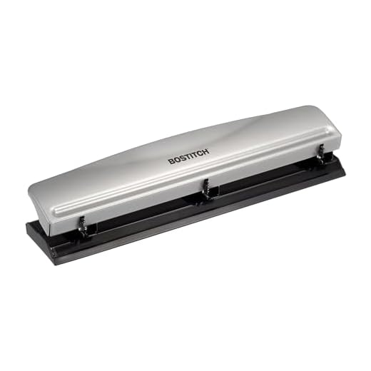 Bostitch Office HP12 3 Hole Punch, 12 Sheet Capacity, Metal,Silver