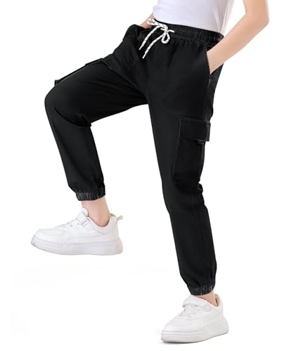 Boys Cargo Jogger Pants Kids Elastic Waist Hiking Pants Lightweight Outdoor Pants2