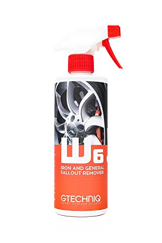 Gtechniq W6 Iron & General Fallout Remover 500ml - Dissolves Fallout, Brake Dust and Iron Particles Fast, High Cling Formula, Safe for Use with Waxes, Sealants, Coatings - Perfect for Paintwork, Rims