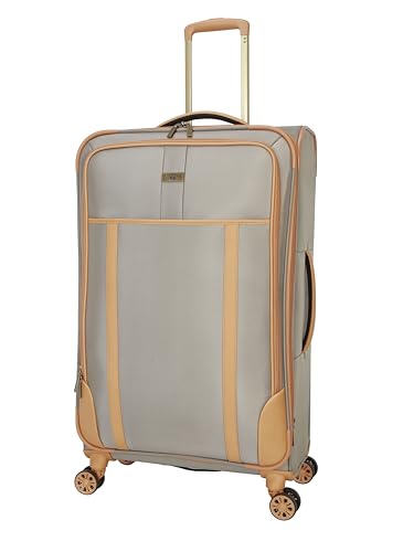 Image of Dockers Seahorse Softside Expandable 8-Wheel Spinner Travel Checked Luggage, 3-Piece Set, New British Khaki