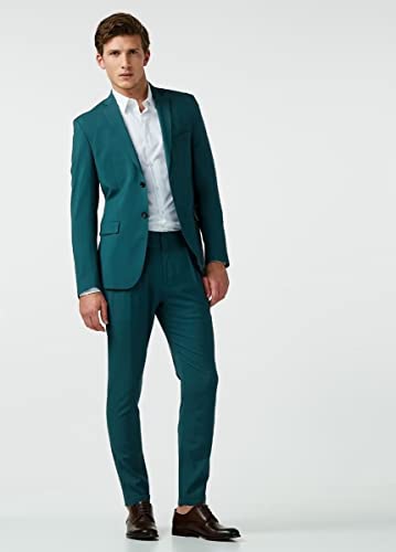 Men's Two Buttons Suit Notch Lapel Jacket Tuxedos Pants 2Pcs Set for Business Casual2