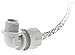 Brad 8R5L510005 Micro-Change (M12) PCB Mounting Receptacle - 5 Poles, NEMA 6 Straight Male Receptacle, Back Panel Mount, Single Keyway