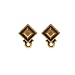 22K Gold Plated Pewter Stud Post Earrings Faceted Diamond