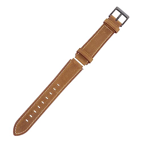 Correa de reloj de cuero de vaca OSALADI elegante pulsera de piel auténtica con botón de metal