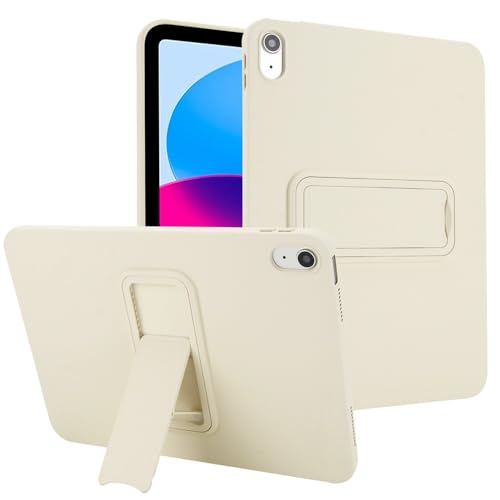 Coque iPad Air 2 beige rigide et silicone souple avec support intégré
