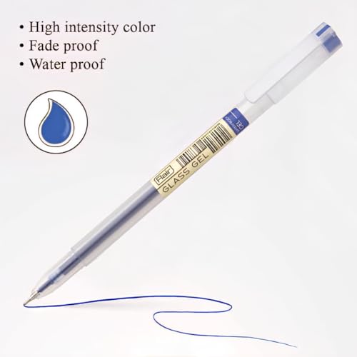 Image of FLAIR Glass Gel Muticolor Pen Set of 10| Waterproof & Low Viscosity Gel Ink For Smooth Flow System| Smudge-Free Writing| 0.6mm Tip| Sleek Body & Minimalist Design| Pack of 1