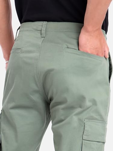Image of Beyoung Cotton Lycra 6 Pocket Regular Fit Cargo Pants for Men | Cargo Trousers for Men