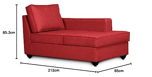 Image of Wakefit Sofa Set | 3 Year Warranty | Sofa 3 Seater, 3 Seater Sofa for Living Room, Wooden Sofa Set, 3 Seater + Left Aligned, Sofa for Living Room - Napper(Omega : Red)