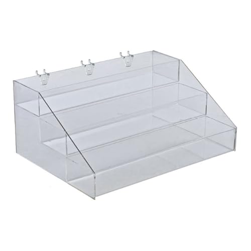 Azar 326045 16-Inch Wide Three-Tier Acrylic Step Display, 16 inch Wide Peg/Slat