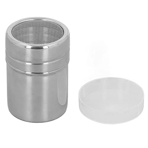 Powder Sugar Shaker Duster,Sugar Dispenser Stainless Steel Powder Sugar Shaker with Lid,Sifter Coffee Powder Sieve Shaker