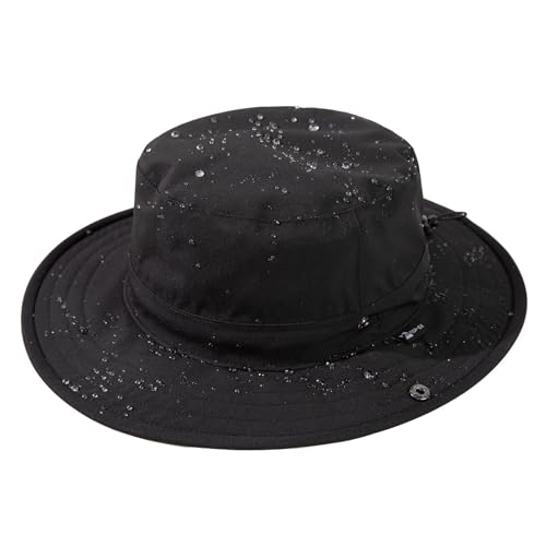 TOP-EX XL/XXL UPF 50 Sonnenhut Herren Bucket Hut Damen mit breiter Krempe Wasserdicht Sonnenschutz Mütze Anglerhut Regenhut Wanderhut Faltbar Schwarz M/L