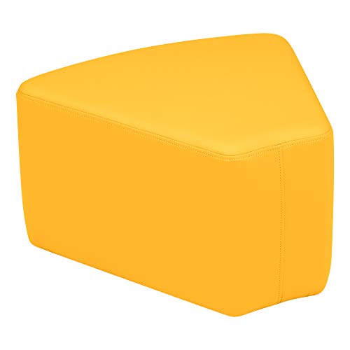 Image of Sprogs 12 inch H Structured Wedge Stool -Flexible Modular Collaborative Soft Seating for Office, Home, Lounge and School Classrooms with Durable Frame & Set of 6 inch Legs Add-on -Yellow