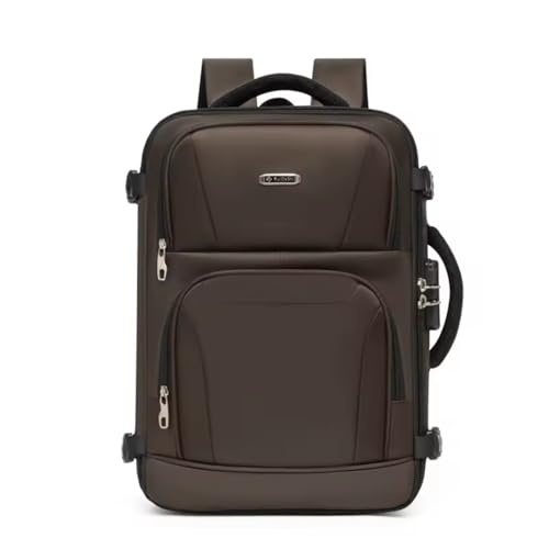 Mochila Antifurto Impermeavel 40L Viagem Executiva Reforcada Antirroubo com Cadeado Bolso Oculto Compartimento Notebook 17 Polegadas Para Trabalho Faculdade Abre 180° (Marrom)