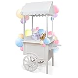Ilyapa Candy Cart for Party with Wheels for Events - 5'6 Ft Tall, 2'11 Ft Long Wooden Dessert Cart for Candy Display, Treats, and Ice Cream