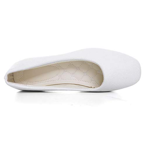 Hee grand Classic Solid Square Toe Ballet Flats for Women Comfort Casual Flats Lightweight Slip on Loafers Suede Dress… - Image 4