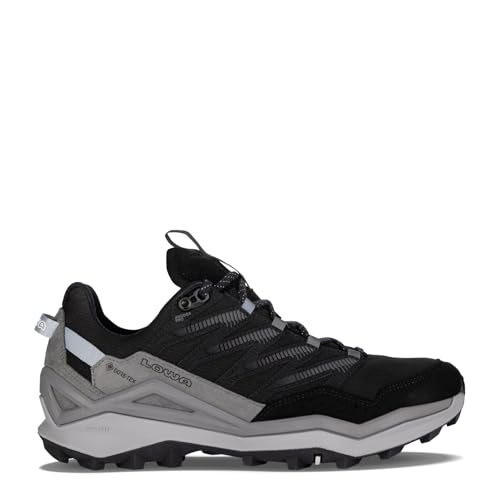 Lowa Multifunktionsschuhe Maddox Pro GTX Lo Ws W wasserdichte und leichte Damen Wanderschuhe speziell für breite Füße | Trekkingschuhe | Hikingschuhe Schwarz/Grau EU 37