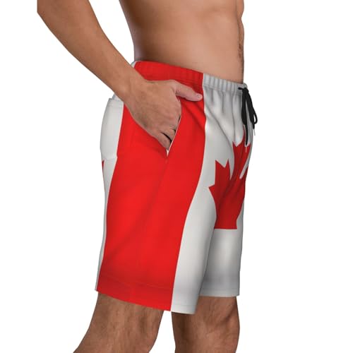 Canadian Flag Print Mens Swim Trunks Swim Shorts Swimsuits with Pockets Beach Shorts for Men Quick Dry3