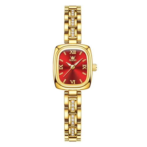Image of OLEVS Womens Watch Gold Ladies Dress Elegant Luxury Stainless Steel Waterproof Easy to Read Small Wrist Watches for Women